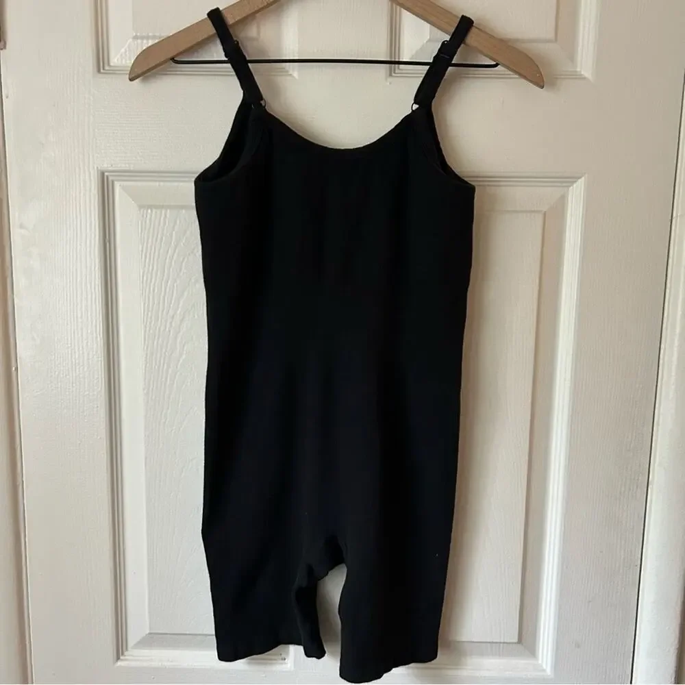 ALO Yoga Black Ribbed Tank Romper Jumpsuit